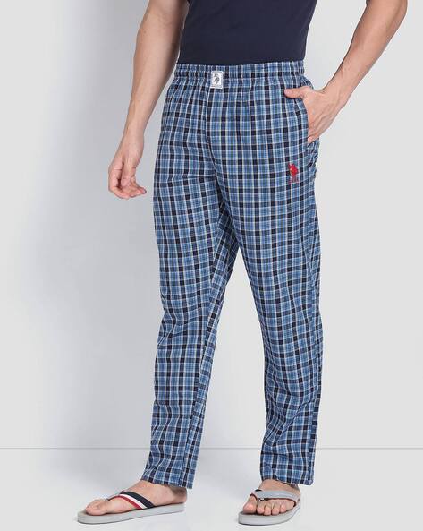 Mens red best sale checked pyjama bottoms