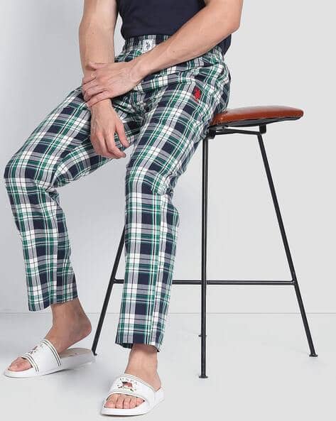 Men Checked Pyjamas with Elasticated Waist