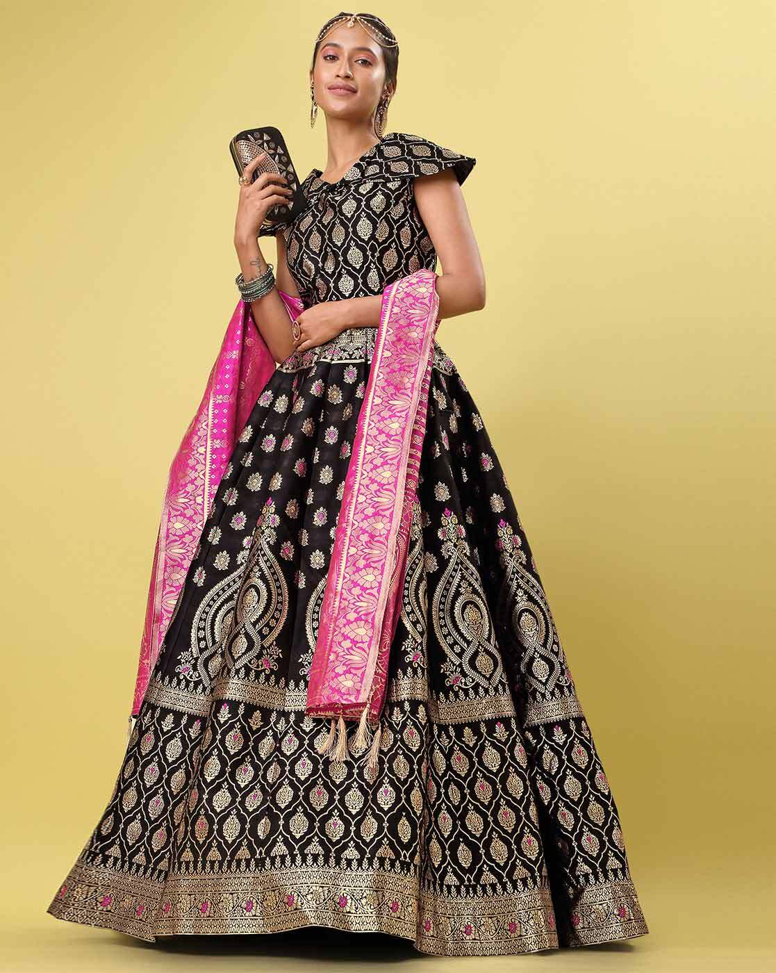 Black Silk Party Wear Lehenga Choli