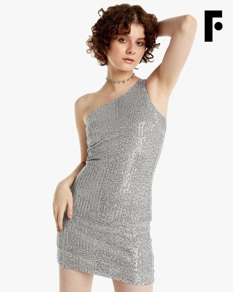 Silver Sequin La Femme Homecoming Dress - PromGirl
