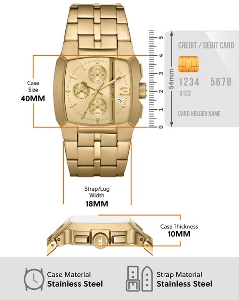 Buy DIESEL Cliffhanger Chronograph Watch - DZ4639 | Gold Color Men