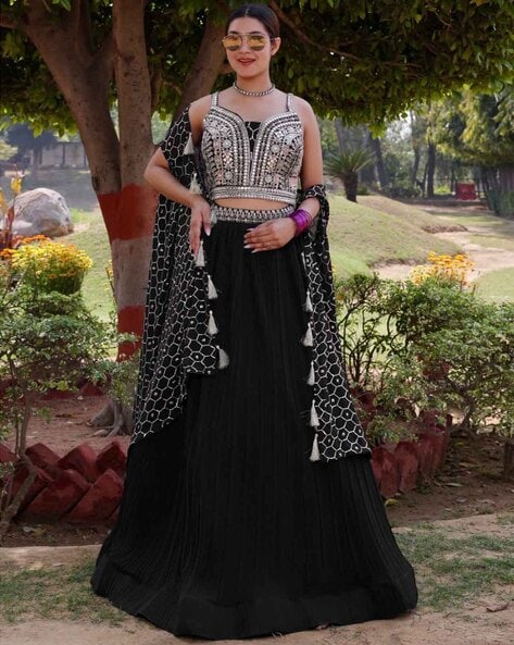 KIA BLACK- Jacket, Blouse And Drape Skirt In Printed Silk Crepe – Sajeda  Lehry Design Studio
