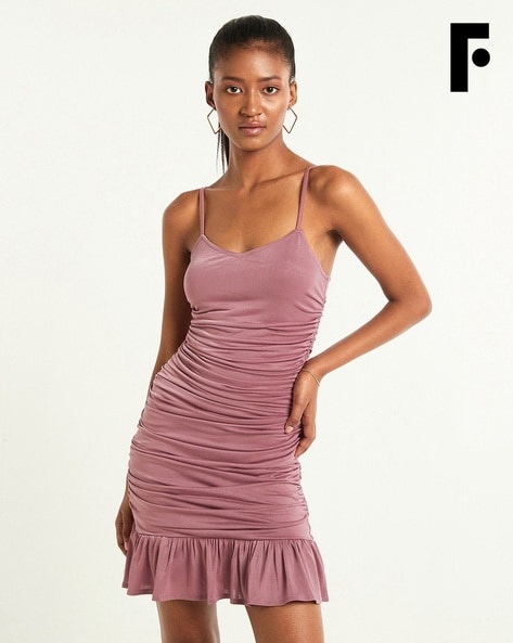 Buy Strappy Bodycon Dress-Pink for Women Online in India