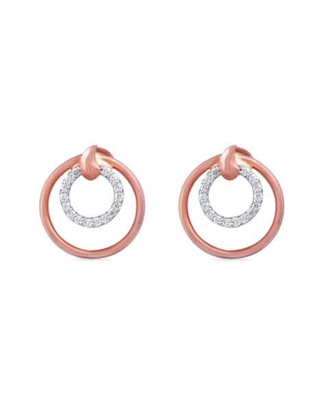 Rose Gold Diamond-Studded Studs