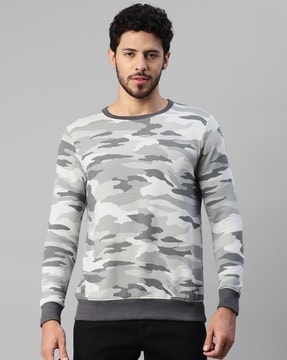 Mens grey sales camo hoodie