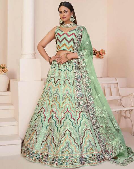 Buy Bridal Lehenga Choli - Heavy Viscose Turquoise Lehenga Choli – Empress  Clothing