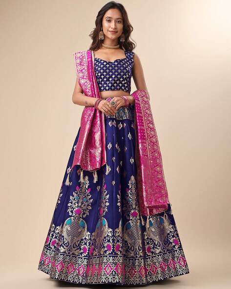 Wonderful Pink and Sky Blue Colour Designer Lehenga choli for wedding and  party looks | Fit and flare dress, Designer lehenga choli, Lehenga choli