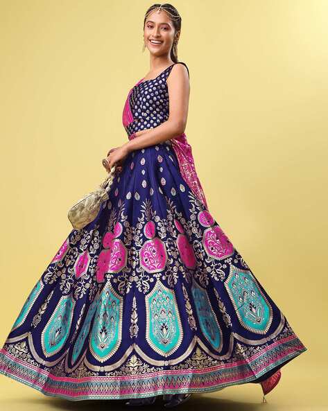 Buy Navy Blue Lehenga Choli Sets for Women by Purvaja Online