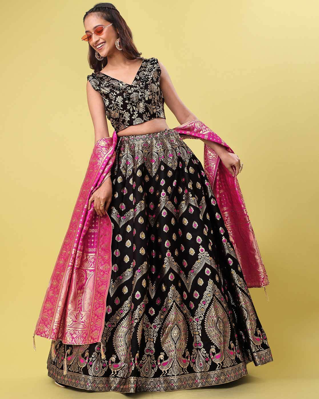 Aakarsha Ensemble Women Semi stitched Lehenga-KRISH001PL – www.soosi.co.in