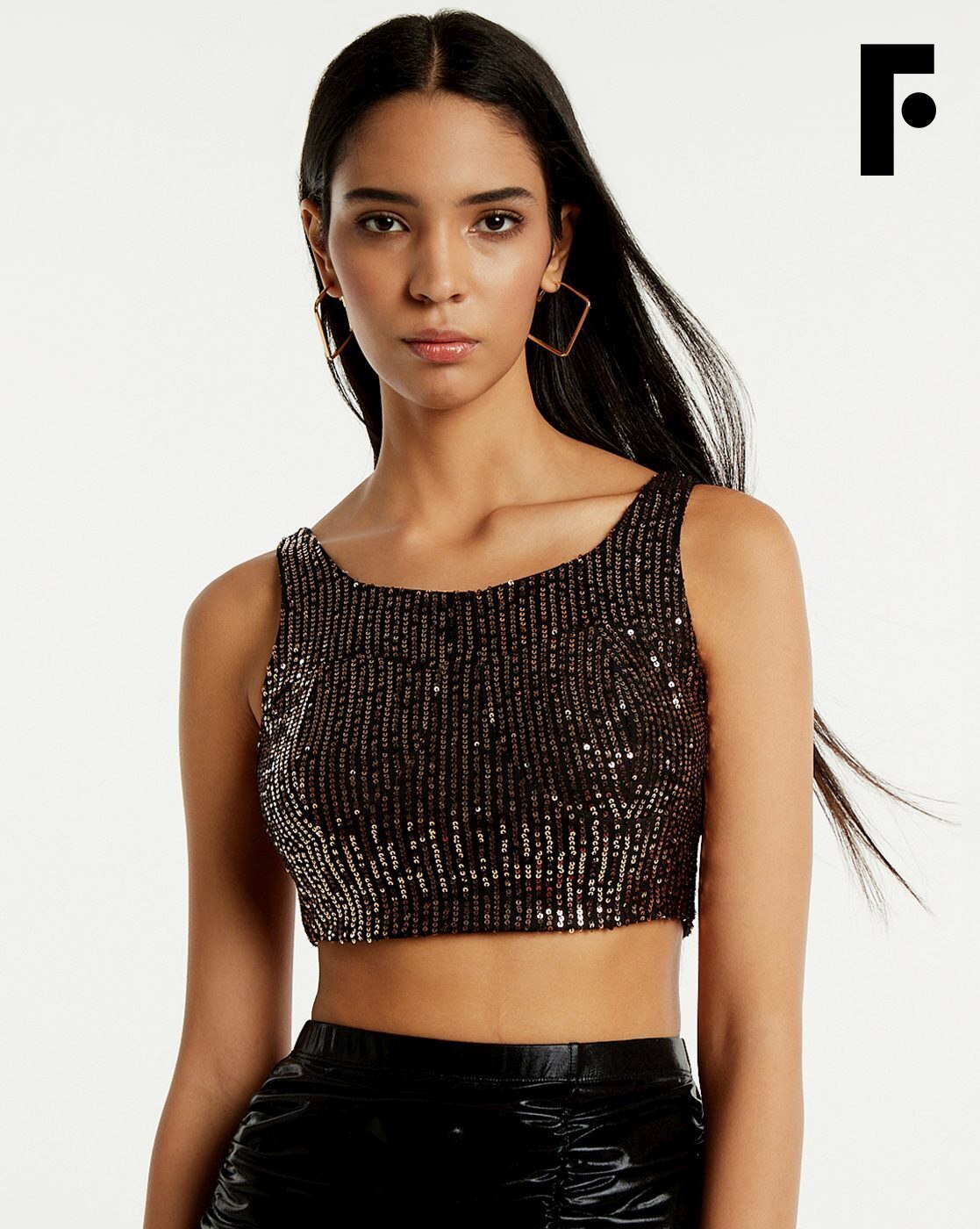 Sequin crop store tops for women