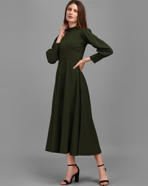 Dark olive hotsell green dress