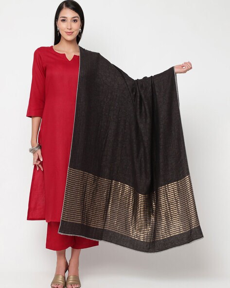 Women Shawl with Striped Border Price in India