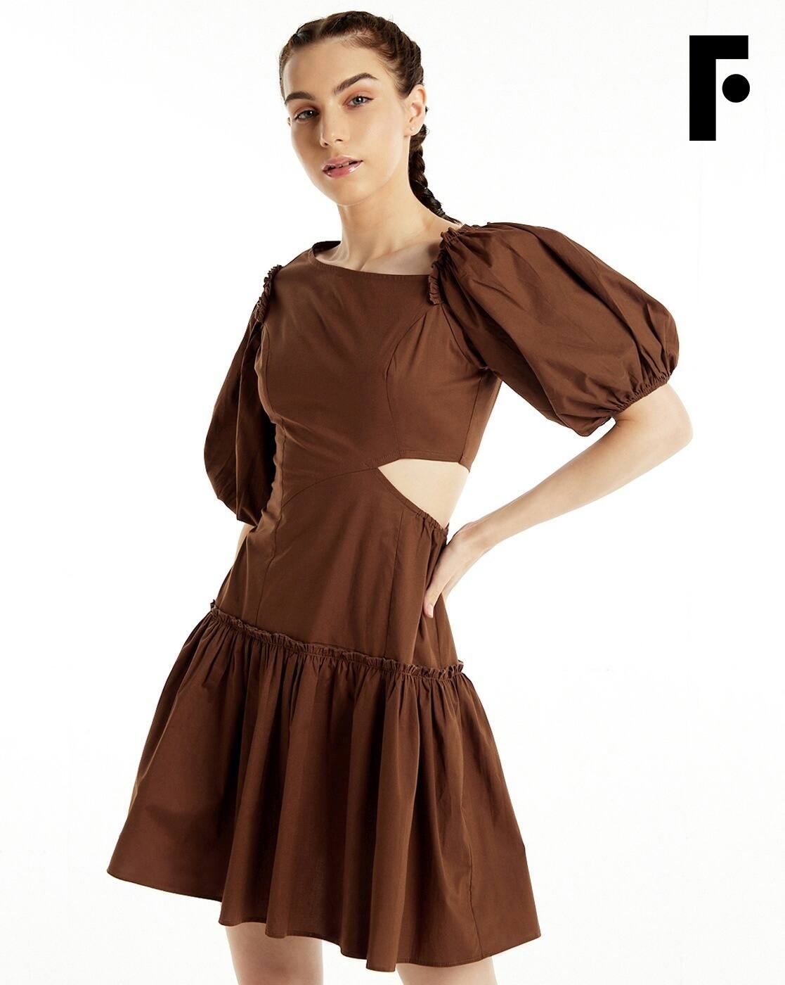 Buy Brown Dresses for Women by FOUNDRY Online | Ajio.com