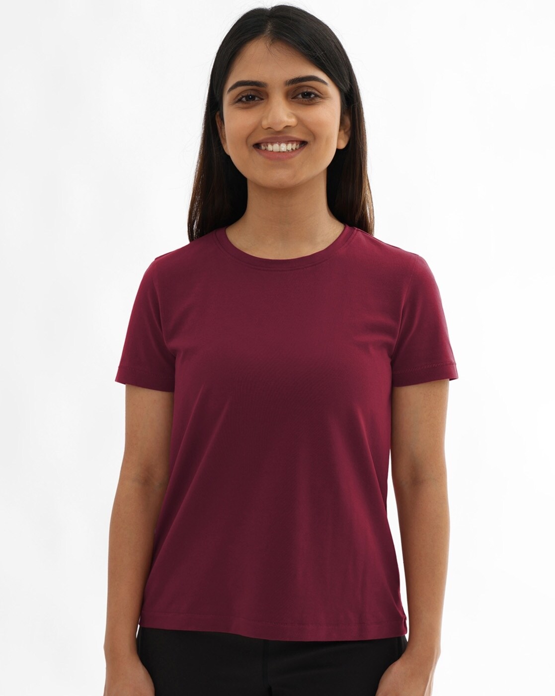 BlissClub Solid Women Round Neck White T-Shirt - Buy BlissClub Solid Women  Round Neck White T-Shirt Online at Best Prices in India