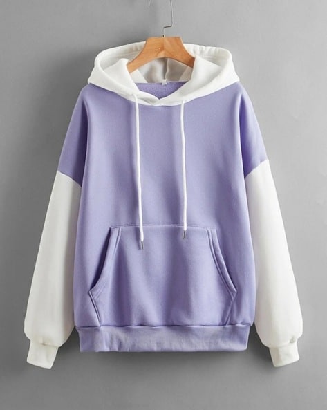 Buy Lavender White Sweatshirt Hoodies for Women by BESTIC FASHION Online Ajio