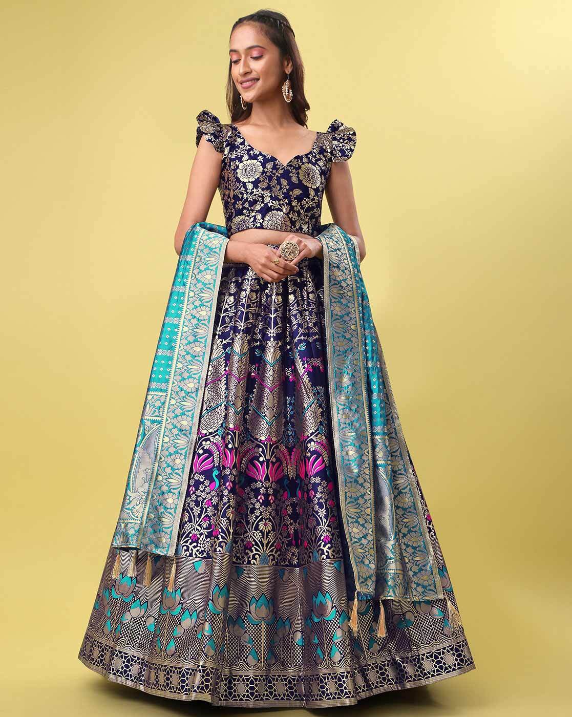 Buy Navy Blue Lehenga Choli Sets for Women by Purvaja Online