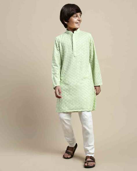 Buy Parrot Green Kurta Sets for Boys by Sanwara Online Ajio