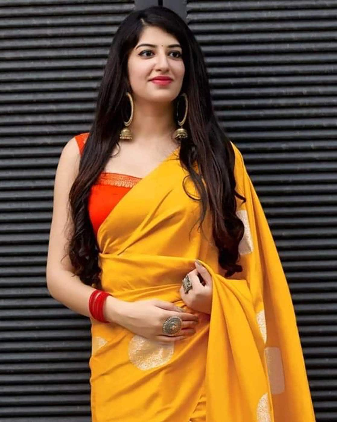 Buy Yellow Sarees for Women by Indie Picks Online