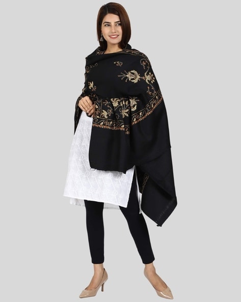 Embroidered Woolen Shawl Price in India