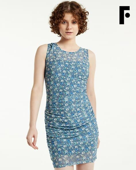 Buy FOUNDRY Floral Print Ruched Bodycon Dress Online