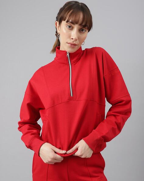 Buy Red Sweatshirt & Hoodies for Women by FITKIN Online