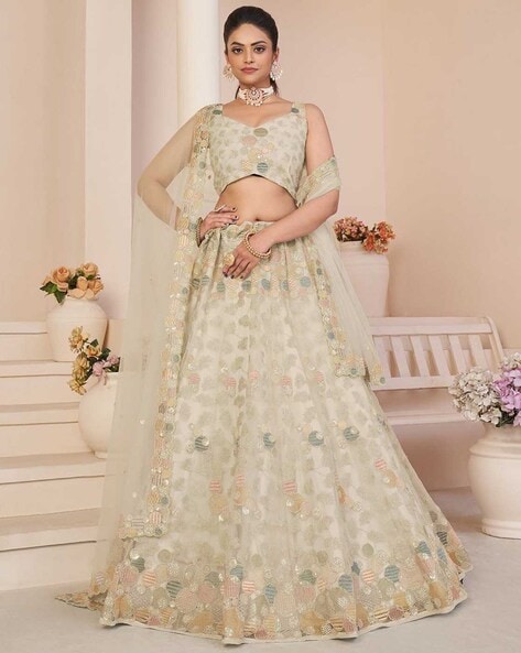 White Color Heavy Designer Lehenga Choli Buy Online – Joshindia