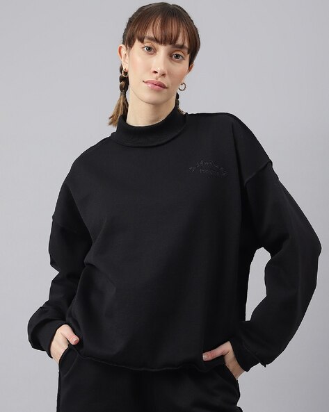 Buy Black Sweatshirt & Hoodies for Women by FITKIN Online