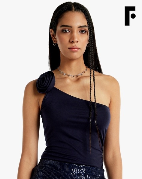 Navy Blue Tops for Women by FOUNDRY Online | Ajio.com