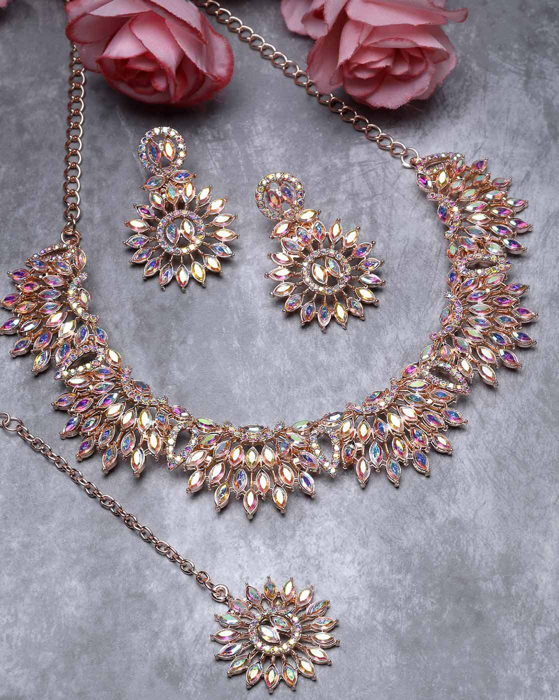 18K Rose Gold & CZ Necklace Set (20.3gm) – Virani Jewelers