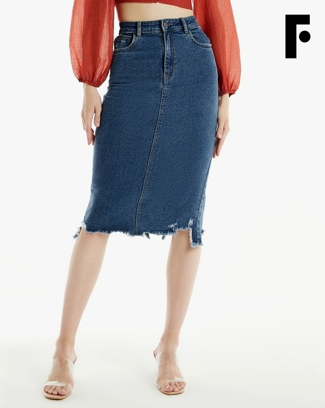 Blue denim hotsell skirt online india