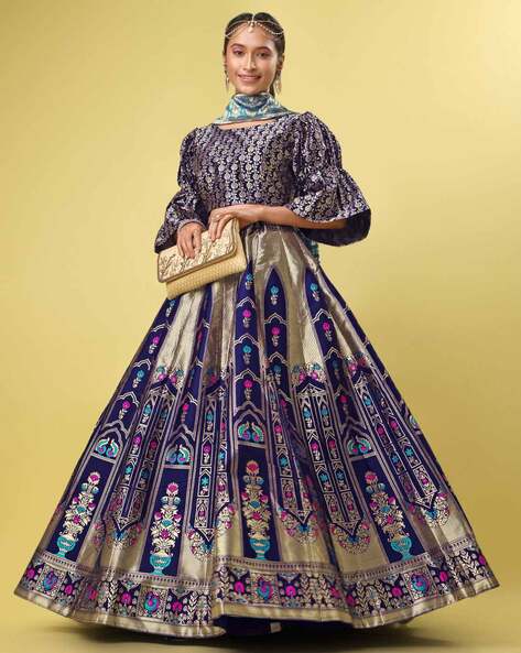 Buy Navy Blue Lehenga Choli Sets for Women by Purvaja Online