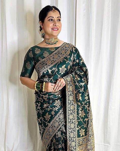 Buy Suta Black Geometric Border Print Modal Saree online