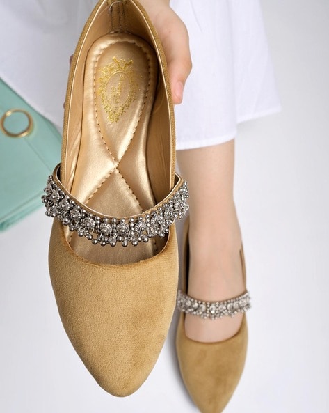 Embellished flat clearance shoes