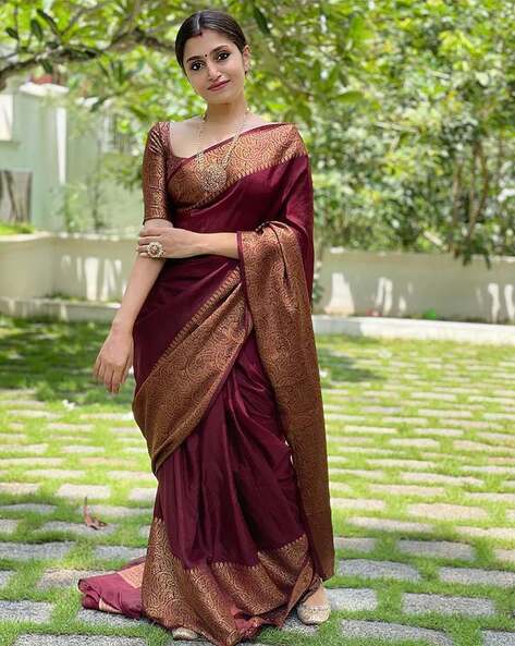 Green & Maroon Half Saree Set - ANJU SHANKAR LABEL