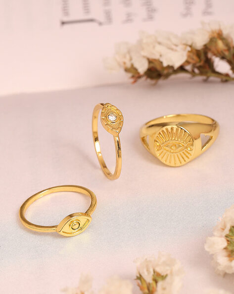 Rose Gold Eye of Shine Ring – GIVA Jewellery