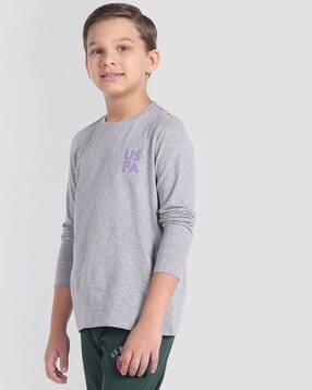 u.s. polo assn. Boys Heathered Regular Fit Crew-Neck T-Shirt-picture-25