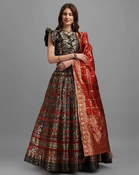 Buy White Floral Printed Designer Lehengas with Embroidered Blouse Online  At Zeel Clothing