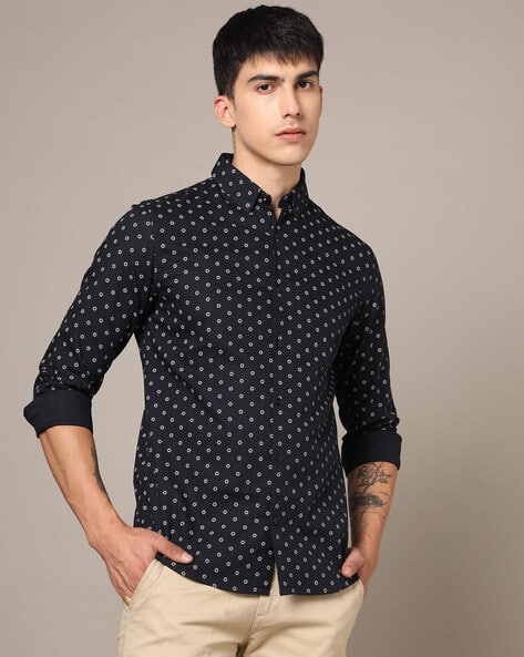 SPYKAR Micro Print Slim Fit Shirt