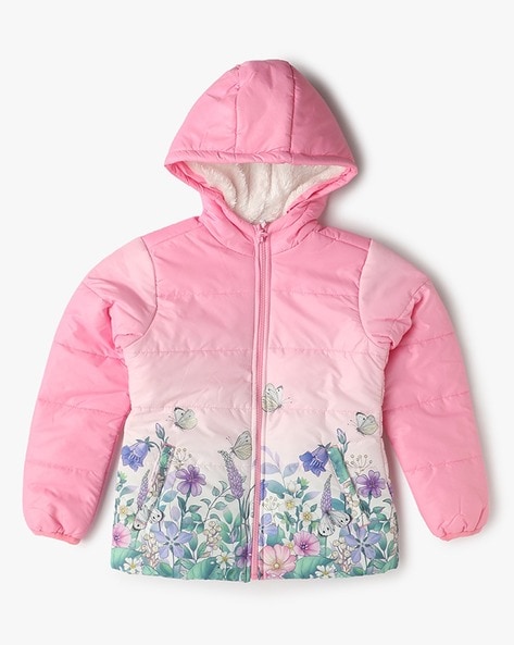 Buy Pink Floral Print Quilted Jacket 14, Jackets