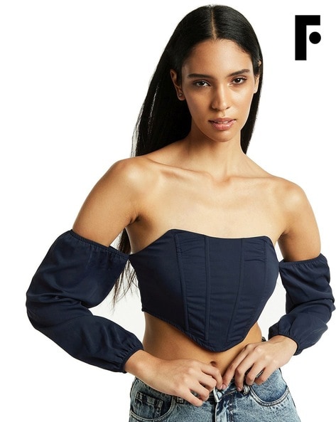 Madame Blue Corset Top, Buy SIZE XL Top Online for