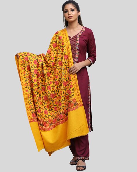 Embroidered Woolen Shawl Price in India