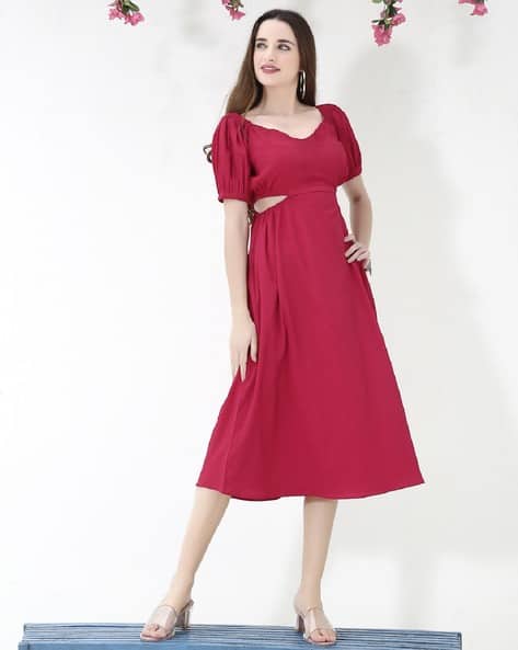 Women V-Neck Cut-Out Bodycon Dress