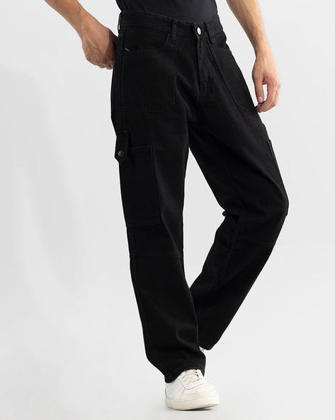 Buy Black Matty Linen Non Lycra Mens Cargo Pants online - Tistabene-mncb.edu.vn