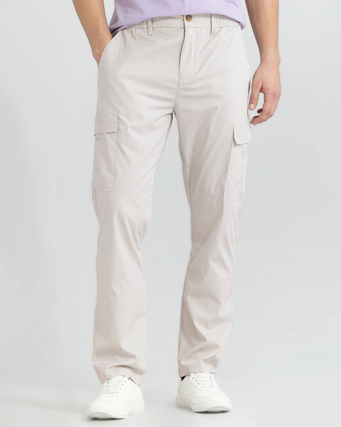 Buy Grey Trousers & Pants for Men by SNITCH Online | Ajio.com