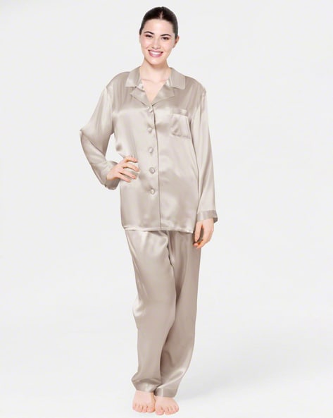 Beige 2025 satin pyjamas