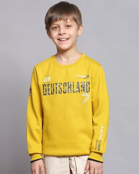 Yellow sweatshirt boys sale