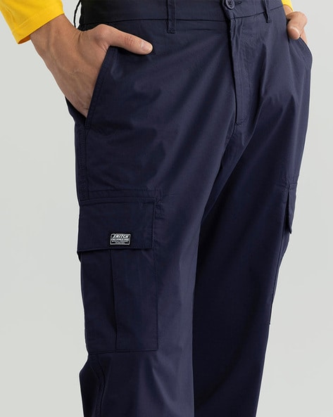 Men Baggy Fit Flat-Front Cargo Pants