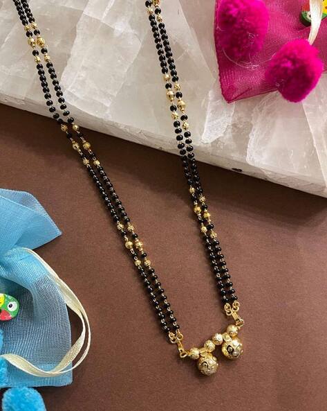 Traditional mangalsutra with sale black beads online