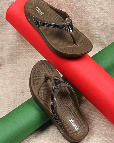 Buy Dark Blue Flip Flop & Slippers for Women by NEOZ Online | Ajio.com-gemektower.com.vn