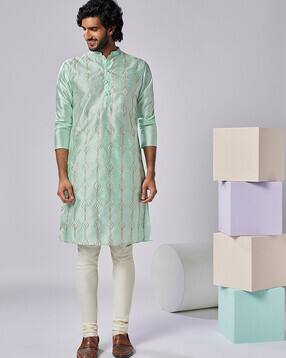 kisah Men Embellished Regular Fit Long Kurta-picture-10